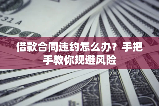 武汉借款合同违约怎么办？手把手教你规避风险