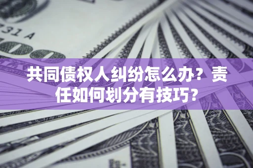 武汉共同债权人纠纷怎么办？责任如何划分有技巧？