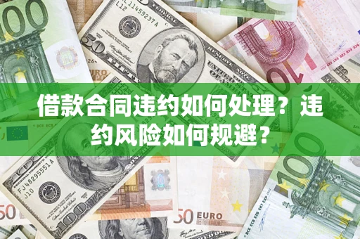 武汉借款合同违约如何处理？违约风险如何规避？