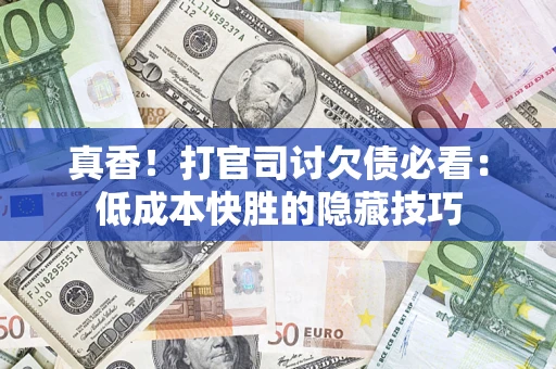 武汉真香！打官司讨欠债必看：低成本快胜的隐藏技巧