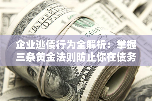 武汉企业逃债行为全解析：掌握三条黄金法则防止你在债务乱局中“踩雷”